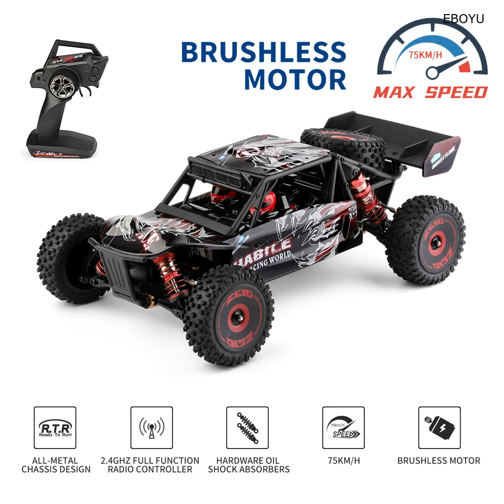 JJRC Q130-A RC Car 2.4G 4WD 48km/h 1:14 High Speed Drift Car Desert Pull  Off-road Truck Vehicle Gift Toys RTR for Children Kids