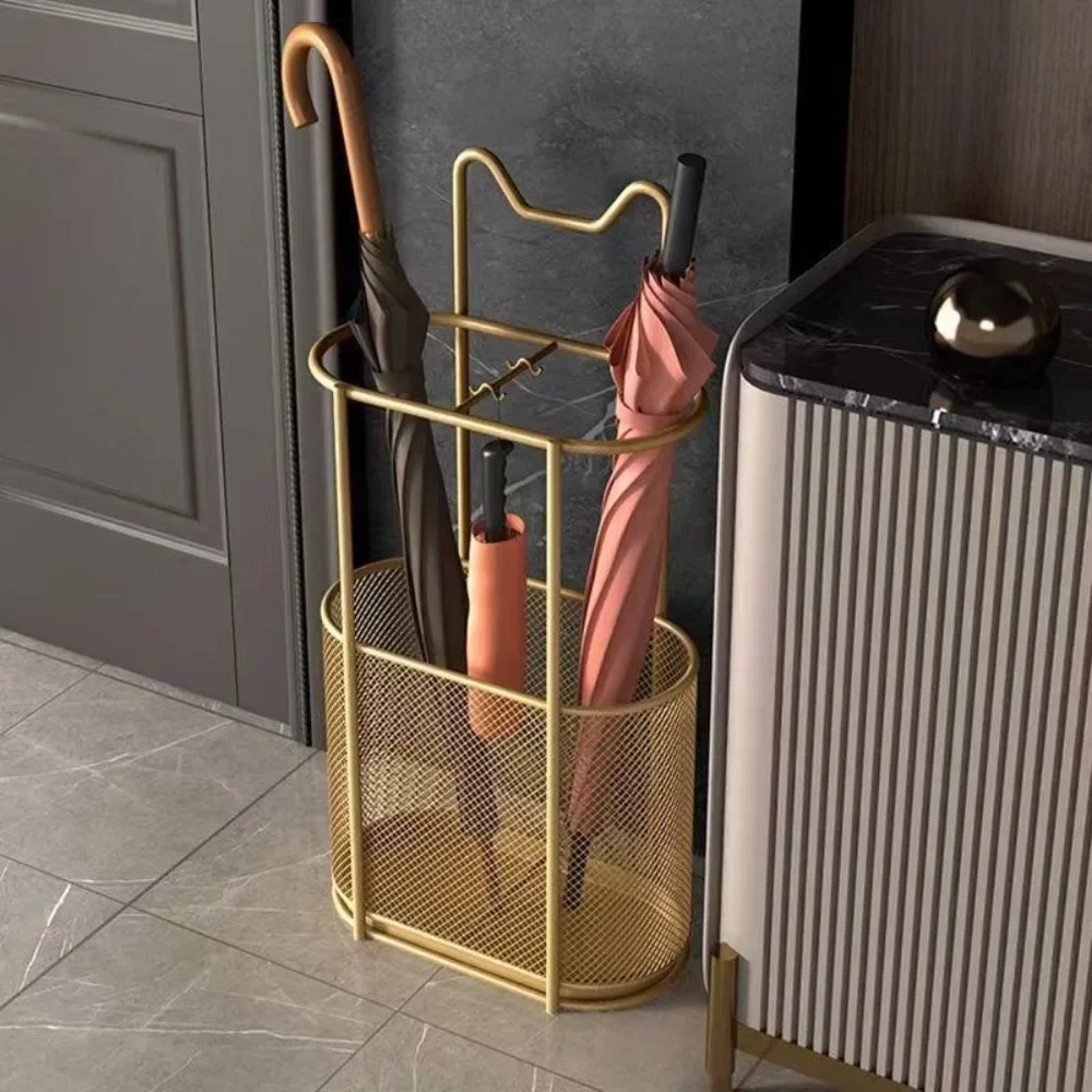 Umbrella Drain Rack Floor Standing Storage Bucket Hook Large Capacity Umbrella Holder Save Space Umbrellas Storage Stand