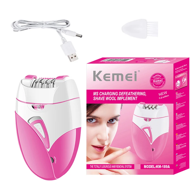 Originální Kemei 3v1 epilátor elektrický epilátor na obličej, tělo, nohy, bikiny, paže, podpaží, dobíjecí._voghion.com