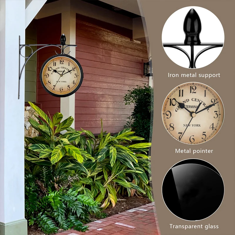 Double-Sided Retro Wall Clock 3