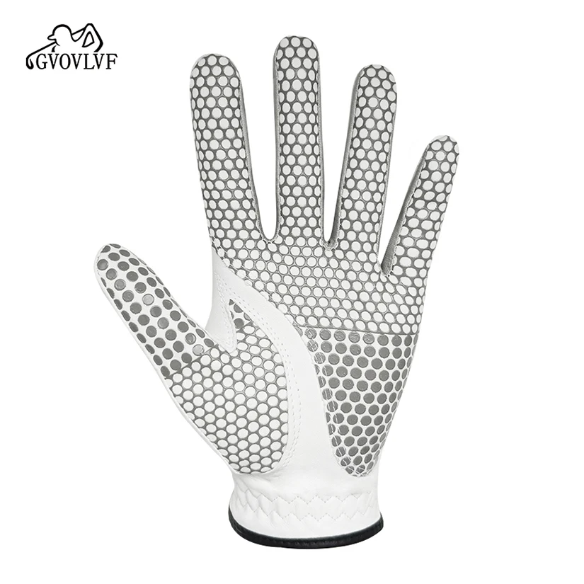 GVOVLVF Golf Gloves Genuine Sheepskin Leather Men Non-slip Soft Fabric Breathable Comfortable Fitting For Golfers 3