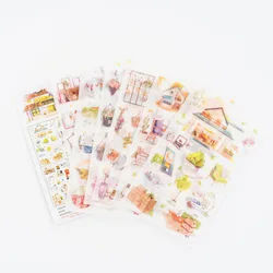 6pcs/pack Cartoon Sticker Scenic journey Planner Decorative Stickers Scrapbooking DIY Diary Album Lable Stationery Sticker