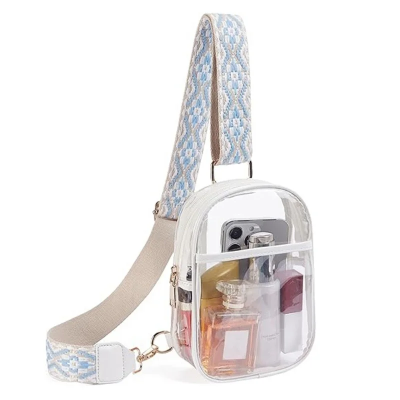Transparent Fanny Pack Crossbody Purse for Women High Quality Thickening-Water-Resistant, Stain Resistant Chest Bag