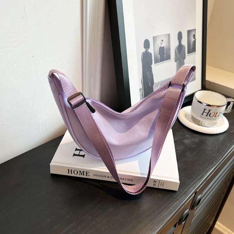 2024 Solid Color Chest Bag For Women Large Capacity Travel Crossbody Female Half Moon Belt Bag Ladies Daily Street Fanny Packs