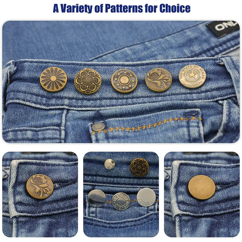 Lot De 20 Rallonges De Boutons Sans Couture Pour Pantalons