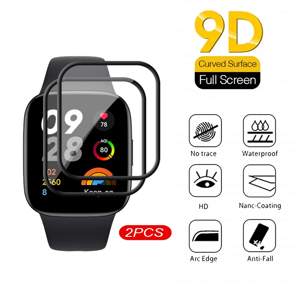 

Изогнутое защитное стекло 9D для смарт-часов Xiaomi Redmi Watch 3 Watch 3 Lite, 2 шт.