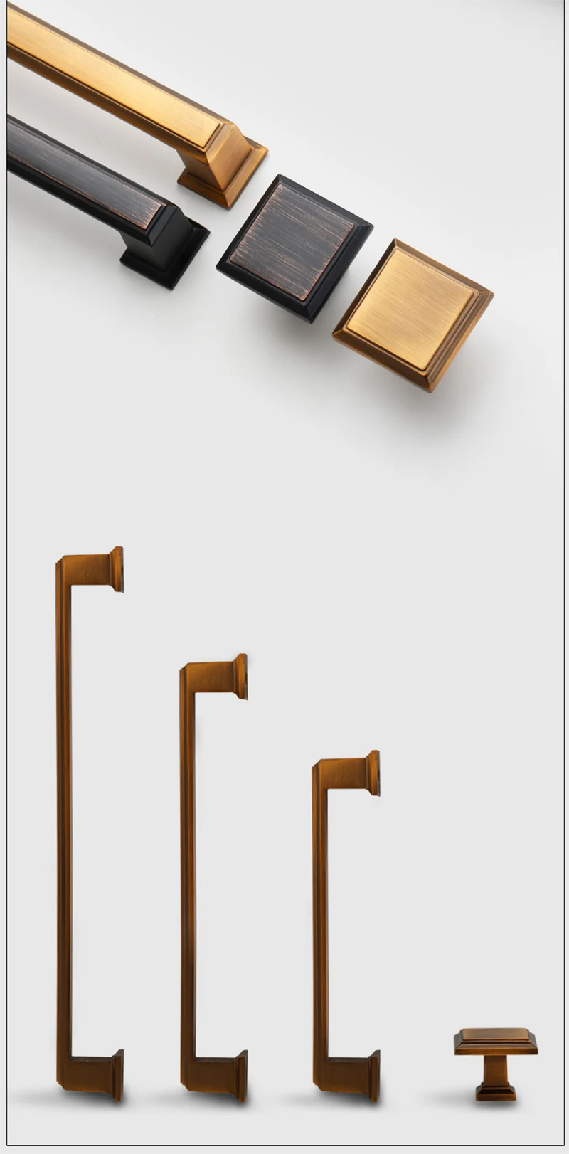 6Pcs Poignée De Meuble Cuisine T Bar 192mm - Laiton Brossé - Modern