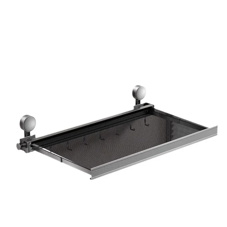 Bathroom suction cup telescopic bath towel rack, invisible folding towel rack, bathroom no-punch shelf