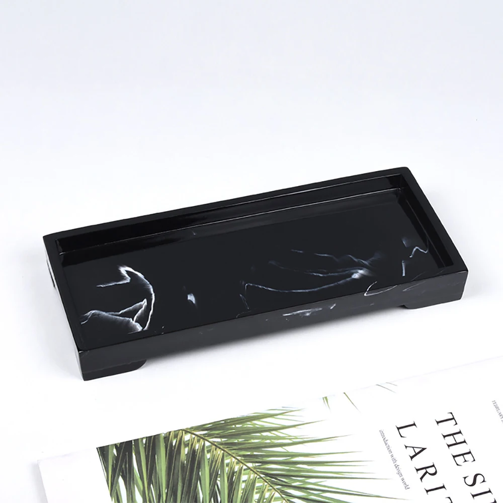 Nordic Imitation Marble Resin Tray Bathroom Storage Tray Rectangular Jewelry Storage Kithen Dish Dispenser Home Decor