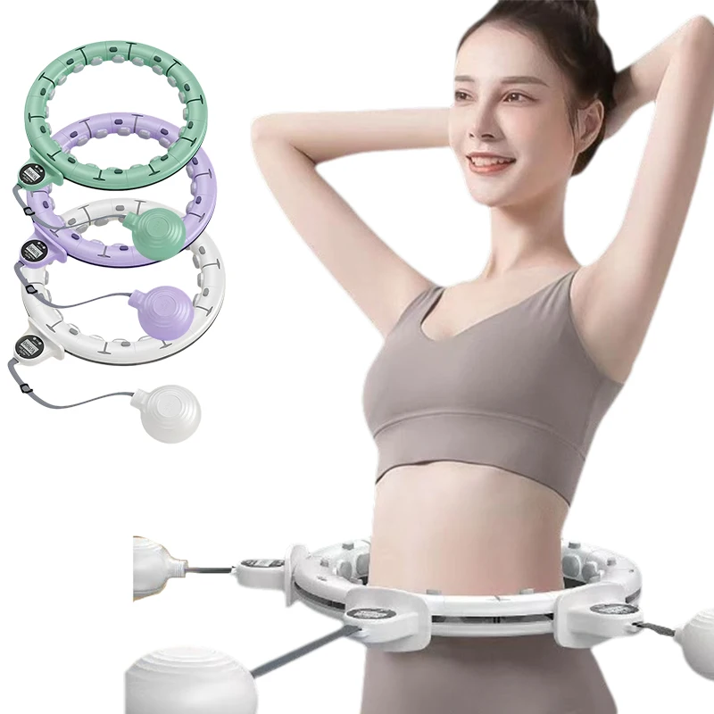 Fitness Hoop Portable Weighted Hula Circle Hoops Weight Loss Smart Exercise 2 in 1 Adjustable Detachable Knots Sport Fitness Equipment