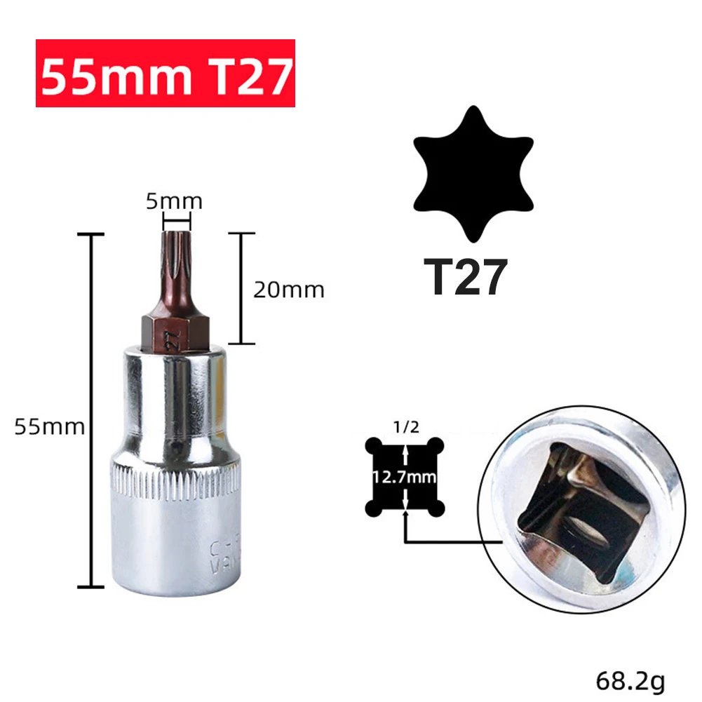 1pc T20-T70 Hex Kopf Schraubendreher Bit Torx Bit Steckdosen 1/2 zoll Steckschlüssel Schlitz Spitze Schraubendreher Bit Hand werkzeuge – Detail 10