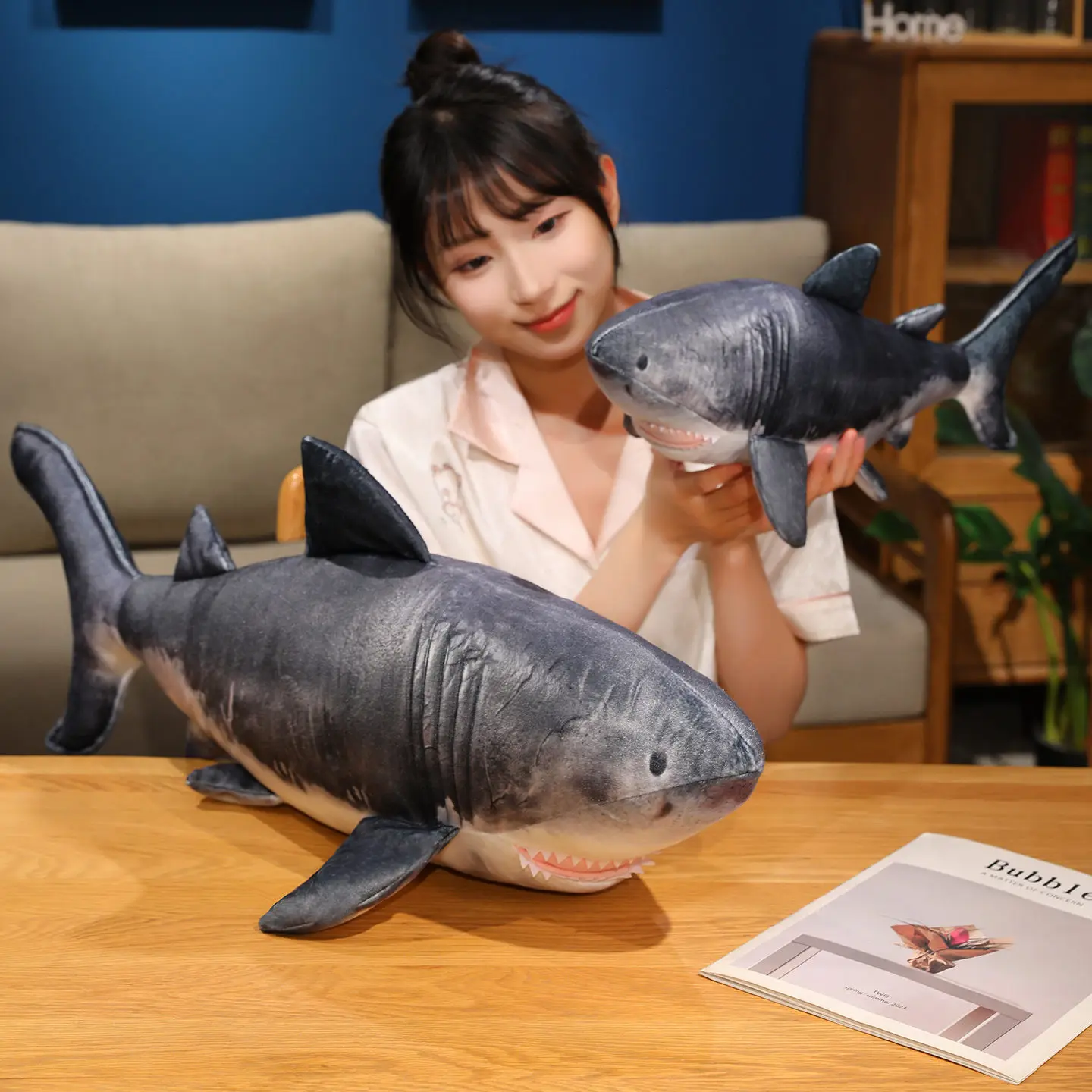 Plush simulation Giant Shark Toy life like Sea Fish Doll Animals Long Sleeping Pillow Cushion Stuffed Birthday Gifts