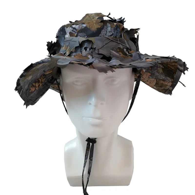 Lightweight 3D Maple Leaves Boinic Camouflage Hunting Fishing Hat Sun Protection Thin Breathable Anti-Sweat Outdoor Sports Cap