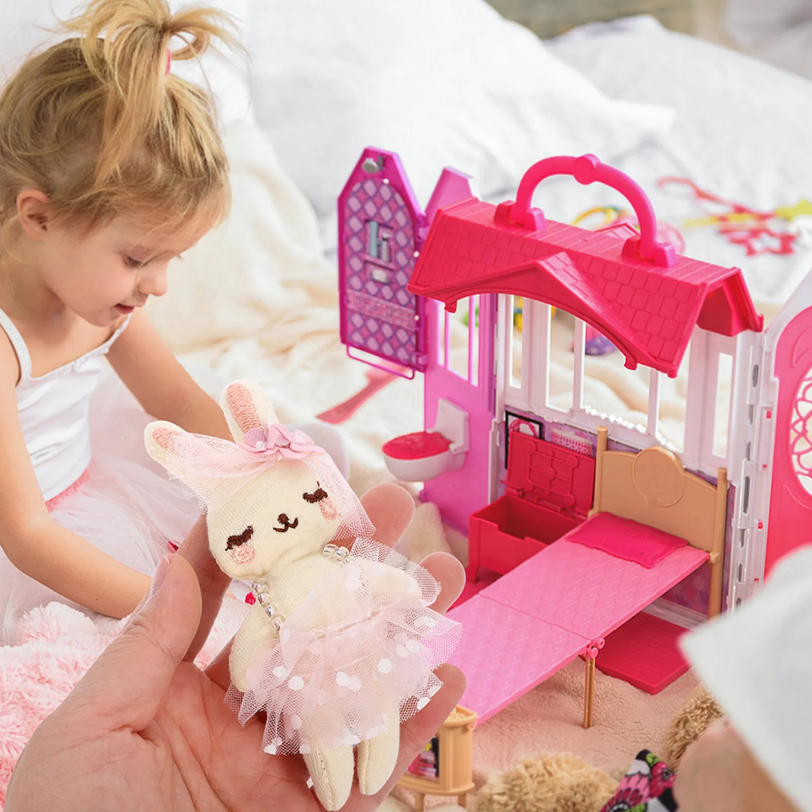 8Pcs 미니 천 토끼 인형 소녀들을 위한 부드러운 부활절 선물 귀여운 작은 인형 인형