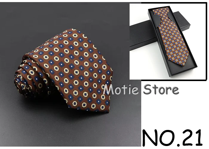 Modische Seidenkrawatte für Herren mit Box, weiche Neuheitskrawatte, blau, grün, orange, Farbe, Krawatte für Männer, gepunktete Blumenfliege, Hochzeit, Geschäftsgeschenk – Detail 5