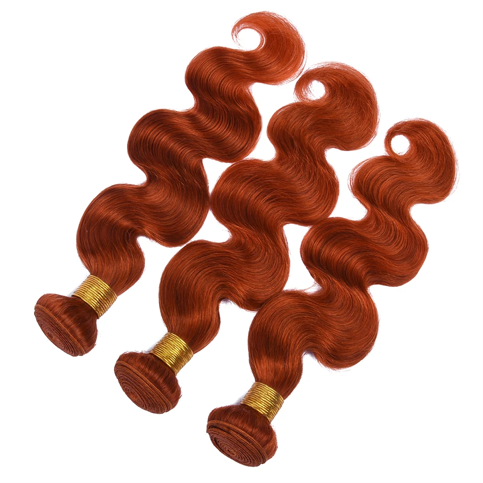 Miss Rola Brazilian Straight Human Hair Weaving Bundles Ginger Orange Brown Red Ombre Remy Hair Extensions Double Wefts