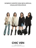 Chemisier Chic pour Femme, Coupe Ample Décontractée, Bords Volantés, Col en V, Laçage, Longueur Mi-longue, Printemps-Été 2026 2