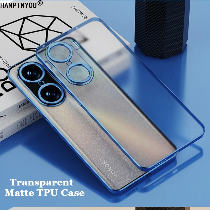 Plating Frame Transparent Matte Anti Fingerprint TPU Case For Honor 50 60 70 Pro Plus Airbag Anti-drop Full Cover Shell_voghion.com