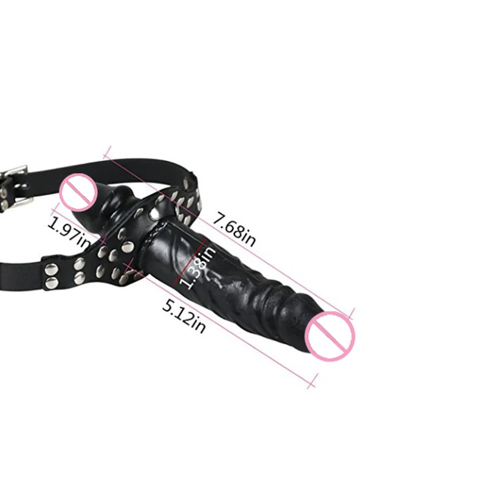 BDSM Double Head Penis Plug Ball Gags Bit Mouth Slave Fetish Bondage Sex Adult Toys For Men And Women_voghion.com