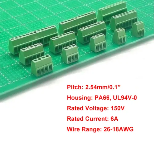 5/10pcs KF128 2.54mm 0.1" Pitch Mini PCB Screw Terminal Block Connector for Wires 2P 3P 4P 5P 6P 7P 8P 9P 10P 12P 16P Terminal - Image 3