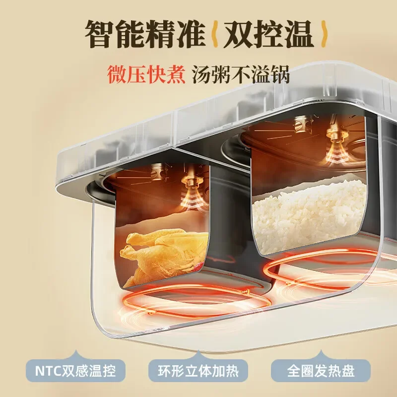 Double-boiler rice cooker household multi-function rice cooker pressure dual-purpose small 6
