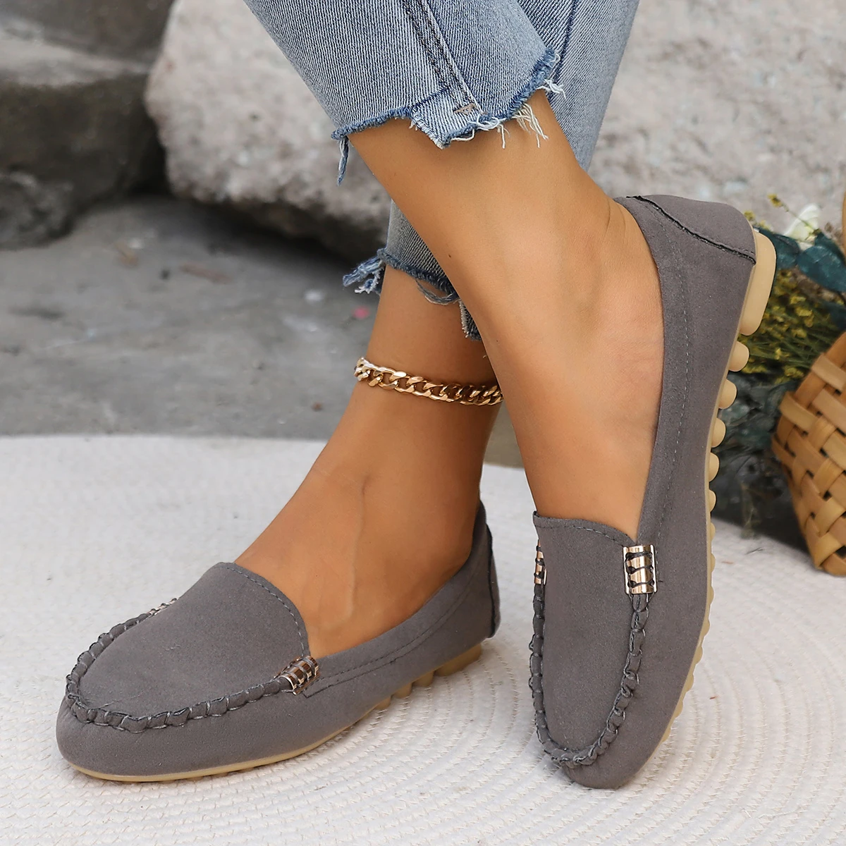 Spring Autumn Loafers Wear-resisting Women's Casual Single Shoes Fashion Non-slip Soft Flat Shoes Loafer Sports Zapatos De Mujer 6