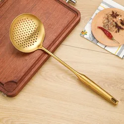 Elegant Gold & Stainless Steel Kitchen Utensil Set - Heat Resistant, Non - Stick Cooking Tools (Colander)