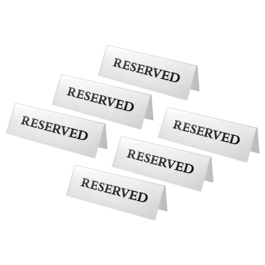 

Acrylic Reserved Sign Reservation Inverted Triangle Hotel Restaurant Table Setting Reminder
