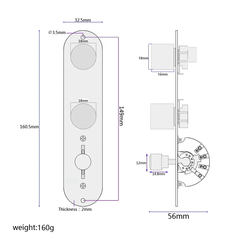 ABHT-2X Chrome 3-Wege Wired Loaded Prewired Control Plate Harness Switch Knöpfe für Tele Telecaster Gitarrenteile