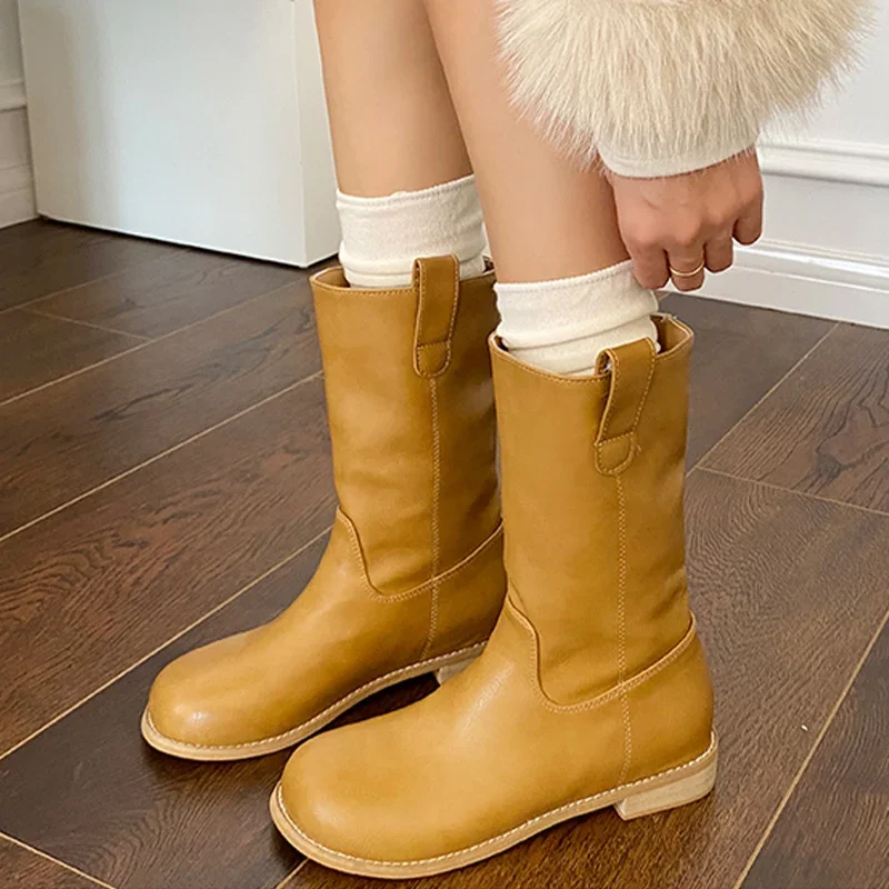 

Зима 2024, женские ботильоны челси, Новые прогулочные туфли на среднем каблуке, брендовые дизайнерские зимние женские ботинки, туфли-лодочки