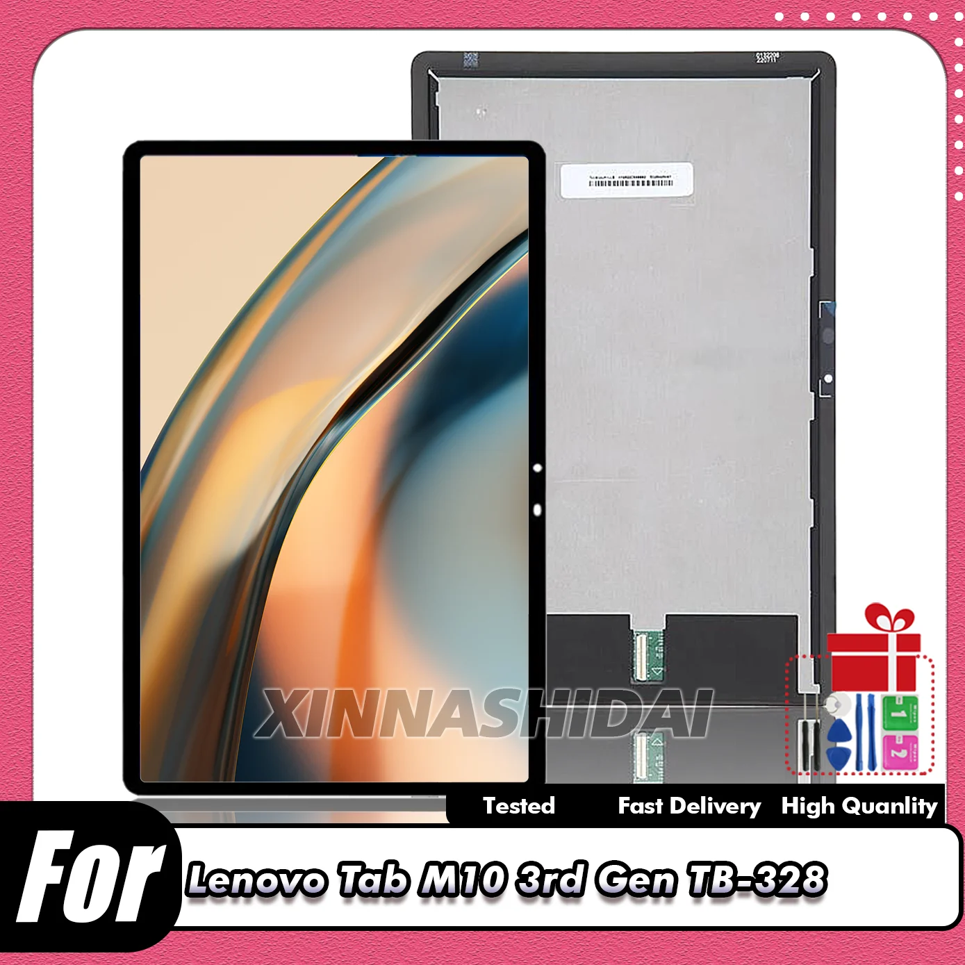 LCD 터치 스크린 디지타이저 어셈블리 교체용 LCD 디스플레이, 레노버 탭 M10 (3 세대) TB328FU TB328XU TB328