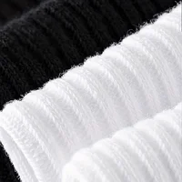 6 paires de chaussettes mi-mollet à motif vertical de couleur pure pour hommes, chaussettes noires polyvalentes pour les affaires toutes saisons, respirantes 5