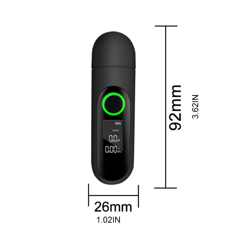 MIni Breathalyzer with Type-C Plug Handheld Digital Alcohol Breath Tester Device Rechargeable Digital Breathalyzer