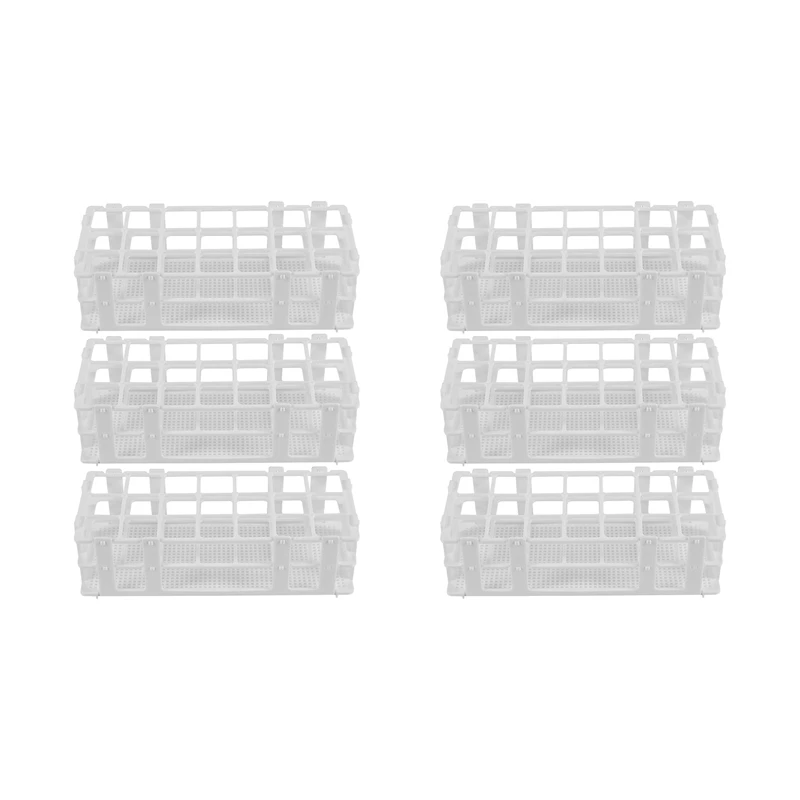 

6 Packs Plastic Test Tube Rack, 21 Holes Lab Test Tube Rack Holder For 30Mm Test Tubes, White, Detachable (21 Holes)