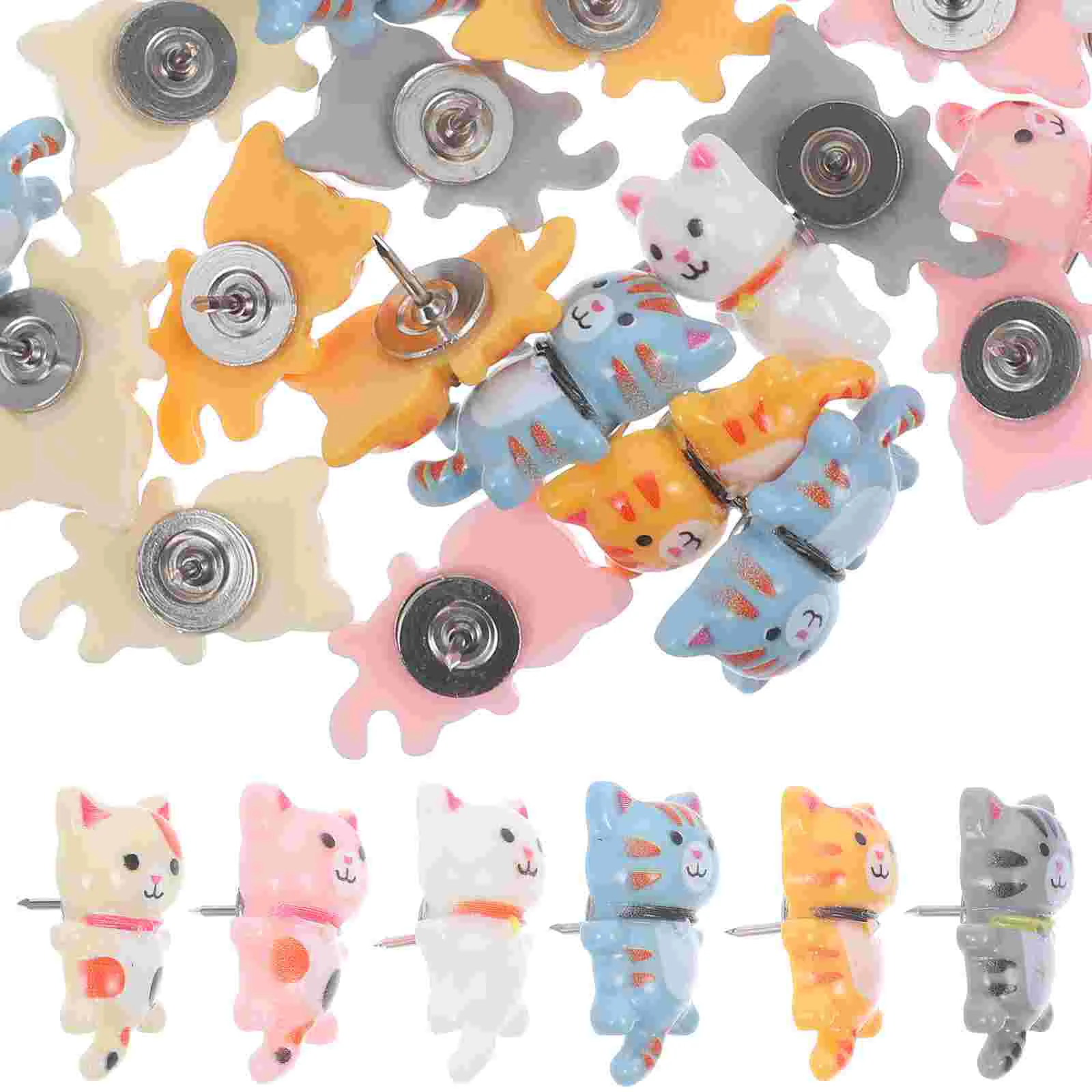 

30pcs Push Pins Decorative Cork Board Bulletin Board Pins Cat Thumb Tacks