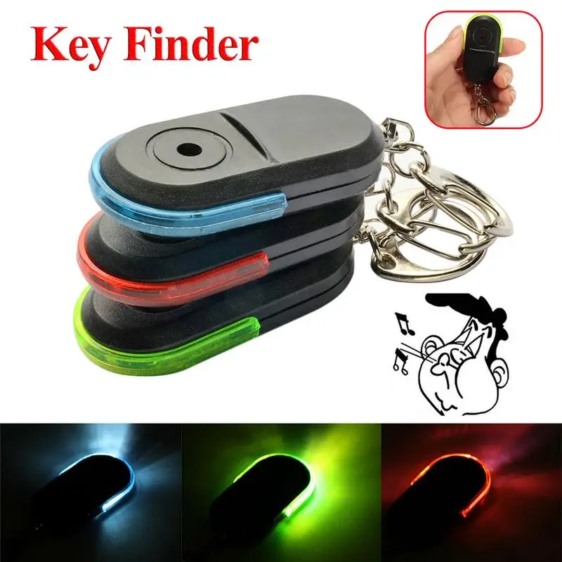 Wireless Anti-Lost Alarm Key Finder Locator Keychain Whistle Sound LED Light Things Tracker Locator Old People 1pcs