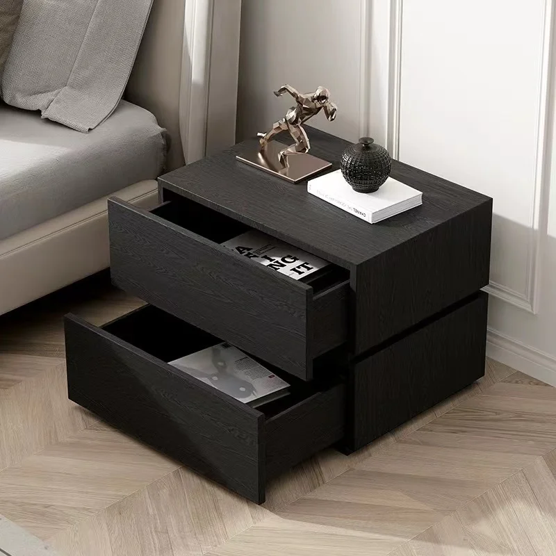 

Simple Outdoor Nightstands Black Luxury Italian Multifunctional Small Bedside Table Mobile Aesthetic Table De Chevet Furnitures