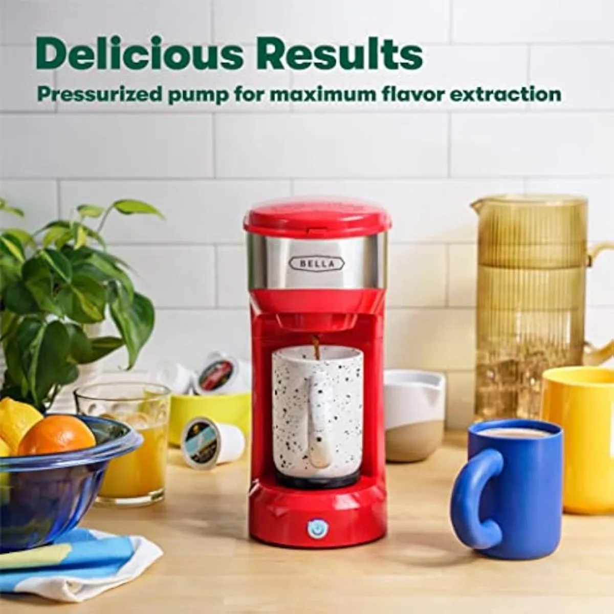 Dual Brew Single Serve Coffee Maker, K-cup - Carefree Auto Shut Off & Adjustable Tray, 14oz, Red | USA | NEW 3