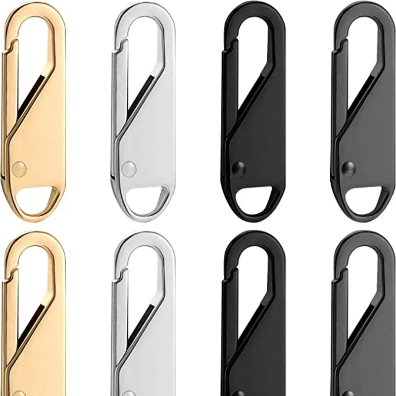 Universal Metal Zipper Head Bag Detachable Replaceable Slider Pull Tab Rubber Alloy Zipper Heads Sewing Clothes Tent Backpack
