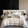 GRADIENT 100% Egyptian Cotton Luxury Embroidery Hotel Style Soft Bedding Set Duvet Cover Bed Sheet Fitted Sheet Pillowcases 4Pcs 6