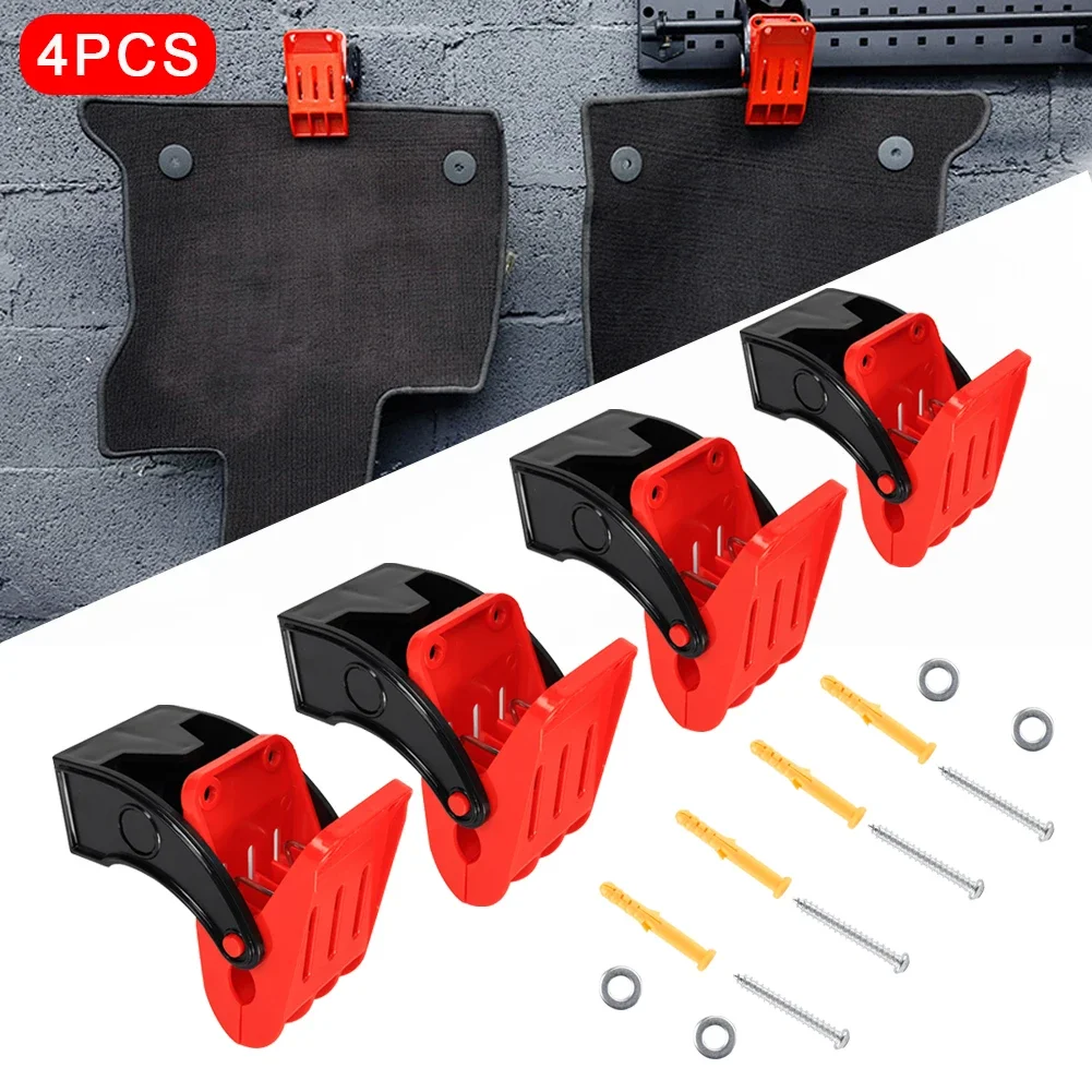 4pcs Car Cleaning Floor Mat Pad Cleaning Hooks Carpet Wash Clamp Multifunctional Mat Clip Tools Auto Solution Accessories