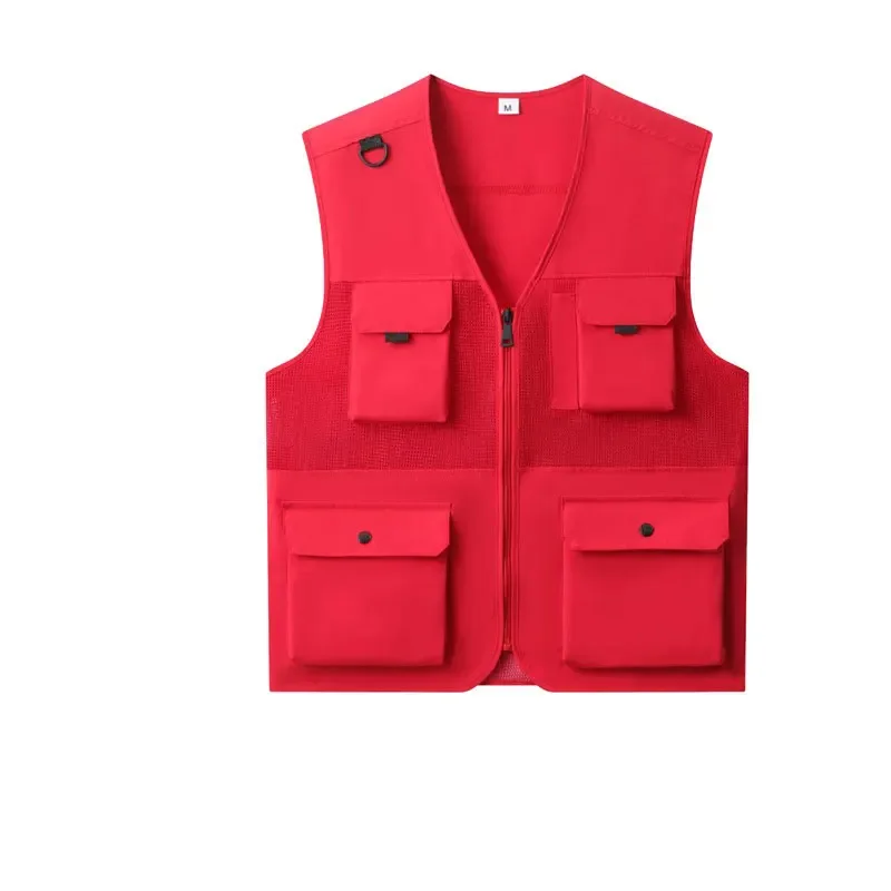 V 넥 멀티 포켓 통기성 빠른 건조 작업 조끼 남자 야외 하이킹 낚시 사냥 사진 메쉬 양복 조끼 chaqueta