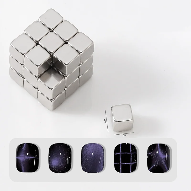 27pcs Multi-function Cube Magnet Nail Art Cat Eye Chessboard Starlight Nail UV Magnetic Attraction Magnets Set Manicure DIY Tool