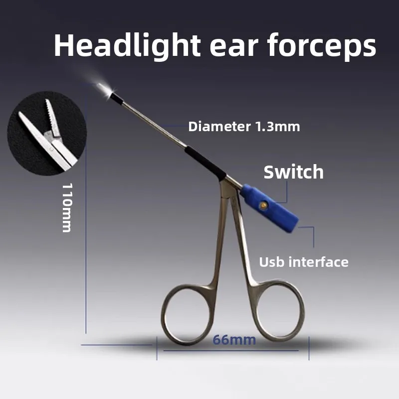 Professional Medical Ear Wax Removal Tool Micro Alligator Crocodile Forceps Non Slip Grip Precision Tips for Ear Nose Cleaning