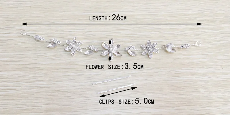 Bridal Rhinestone Crystal Hair Vine Tiara Crown Wedding Comb Hair Chain Headpiece Floral Headband Ornaments for Women