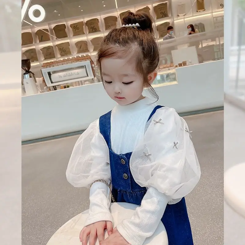 Girls Denim Overalls Autumn Clothing Trousers Girls Fashion Kids Outfit Girls Baby Spring Clothes Wide Leg Pants children overalls pants kids outfits
