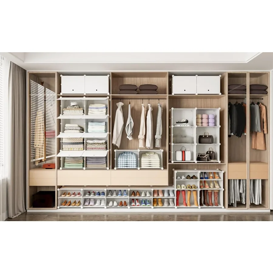 Shoe Storage Cabinet 48 Pairs Shoe Rack 3 by 8 Tier Space Saving Shoe Organizer for Closet Hallway Living Room Bedroom Garage