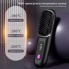 Electric LCD Usb Ceramic Heating Straight Hair Comb Wireless Portable Negative Ion Styling Tool Rechargeable Straightening Brush 3