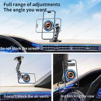 15W Car Magnetic Wireless Charger Holder 360 Rotation Metal Adjustable Angle in Car Stand For Iphone 15 14 13 12 Pro Max Samsung - Image 4