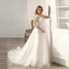 ANGEL Modest Plus Size Wedding Dresses Customized 2025 A-line V-Neck Tulle Lace Long Bridal Gowns 3/4 Sleeves Vestidos de Novia 3
